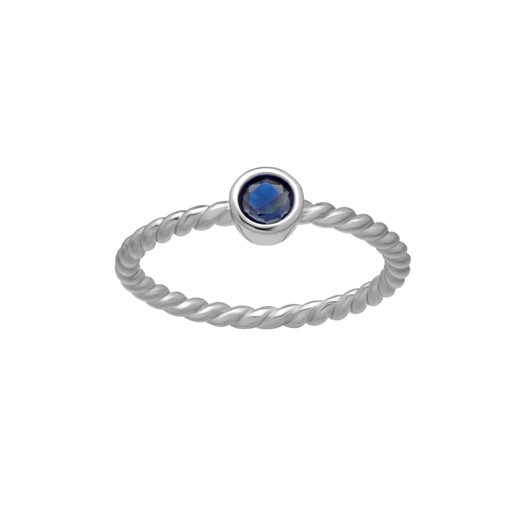 callura Silvertone Twisted CZ Birthstone Solitaire Ring – September Sapphire sold by Zulily
