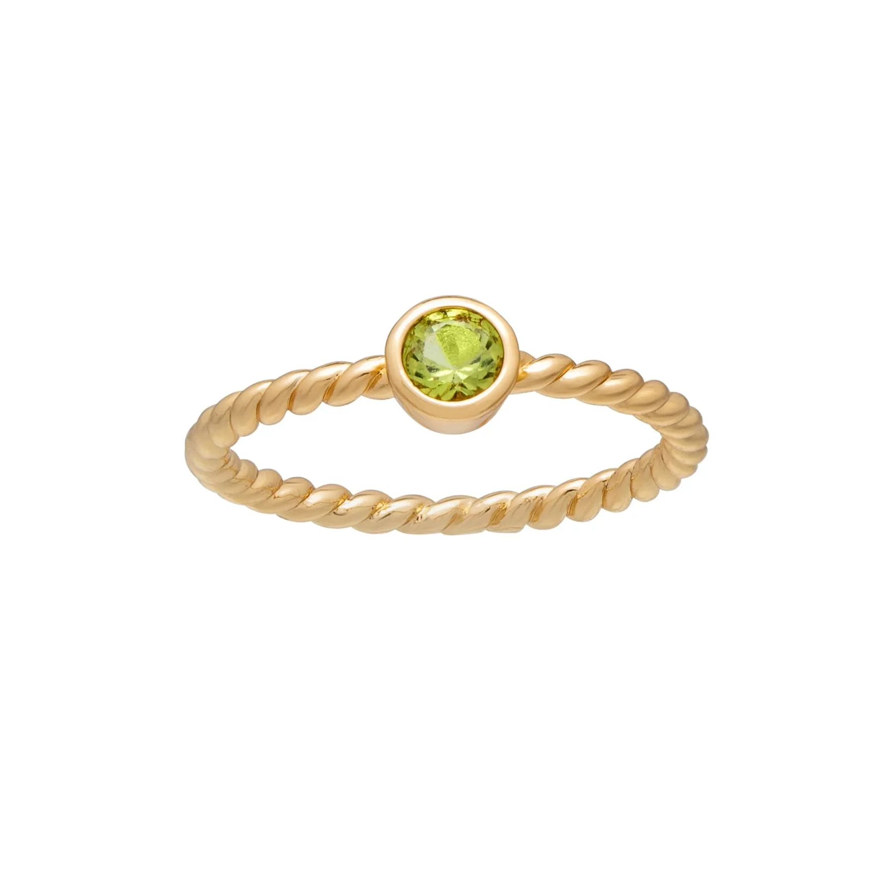 callura Goldtone Twisted CZ Birthstone Solitaire Ring – August Peridot sold by Zulily product image thumbnail 2