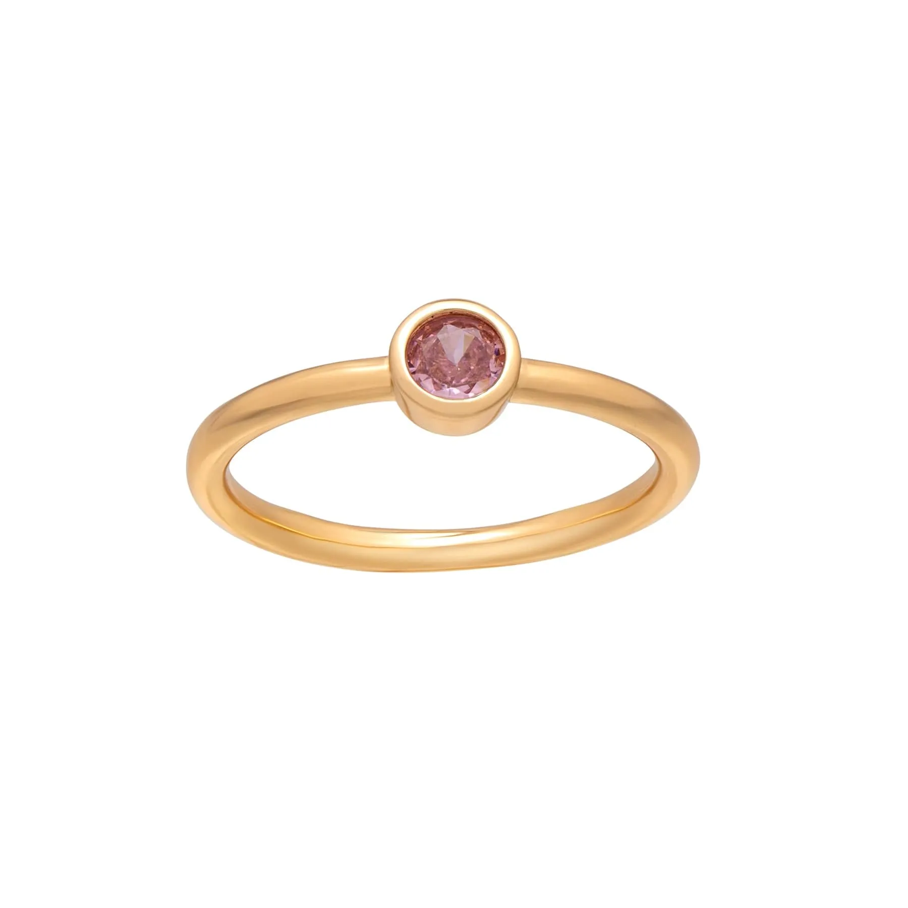 callura Goldtone CZ Birthstone Stackable Solitaire Ring – October Pink Tourmaline sold by Zulily product image thumbnail 4