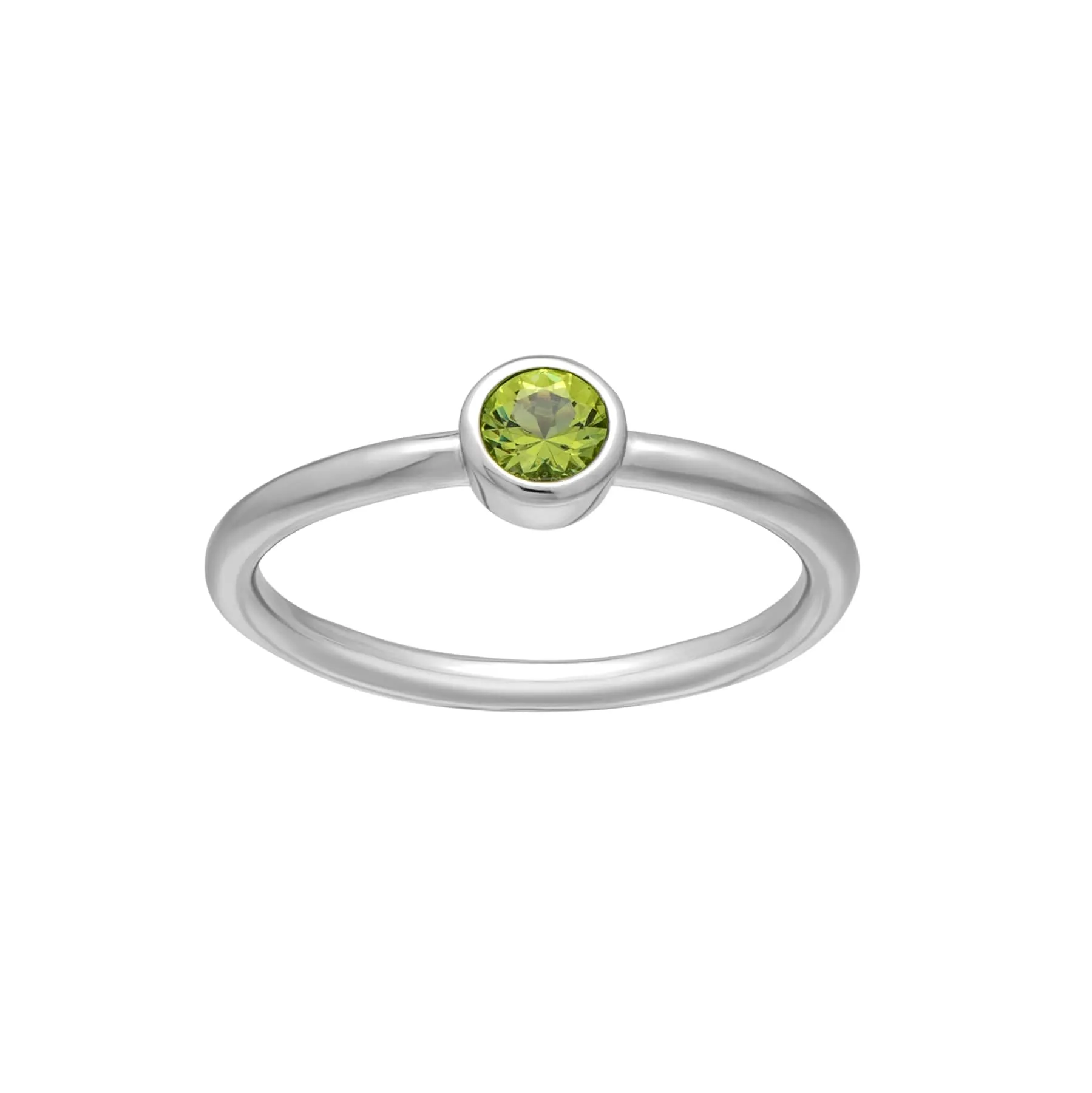 callura Silvertone CZ Birthstone Stackable Solitaire Ring – August Peridot sold by Zulily product image thumbnail 3