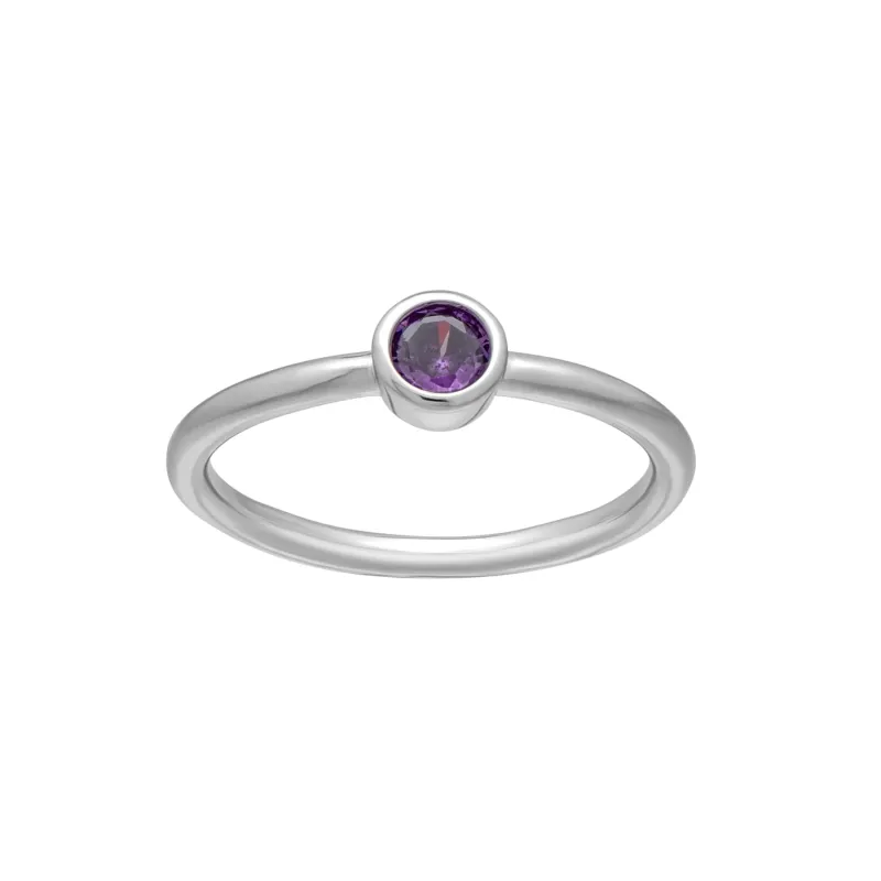 callura Silvertone CZ Birthstone Stackable Solitaire Ring – June Alexandrite sold by Zulily