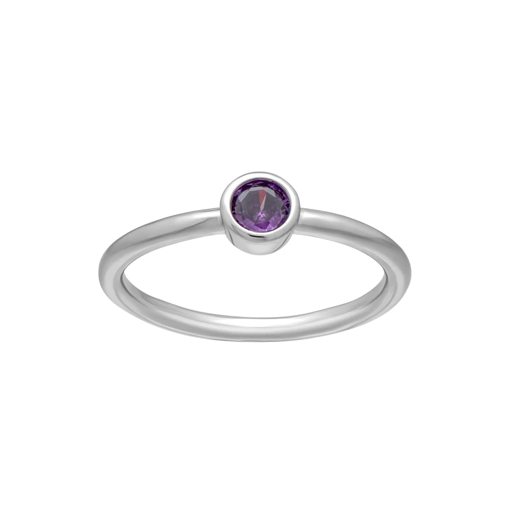 callura Silvertone CZ Birthstone Stackable Solitaire Ring – June Alexandrite sold by Zulily