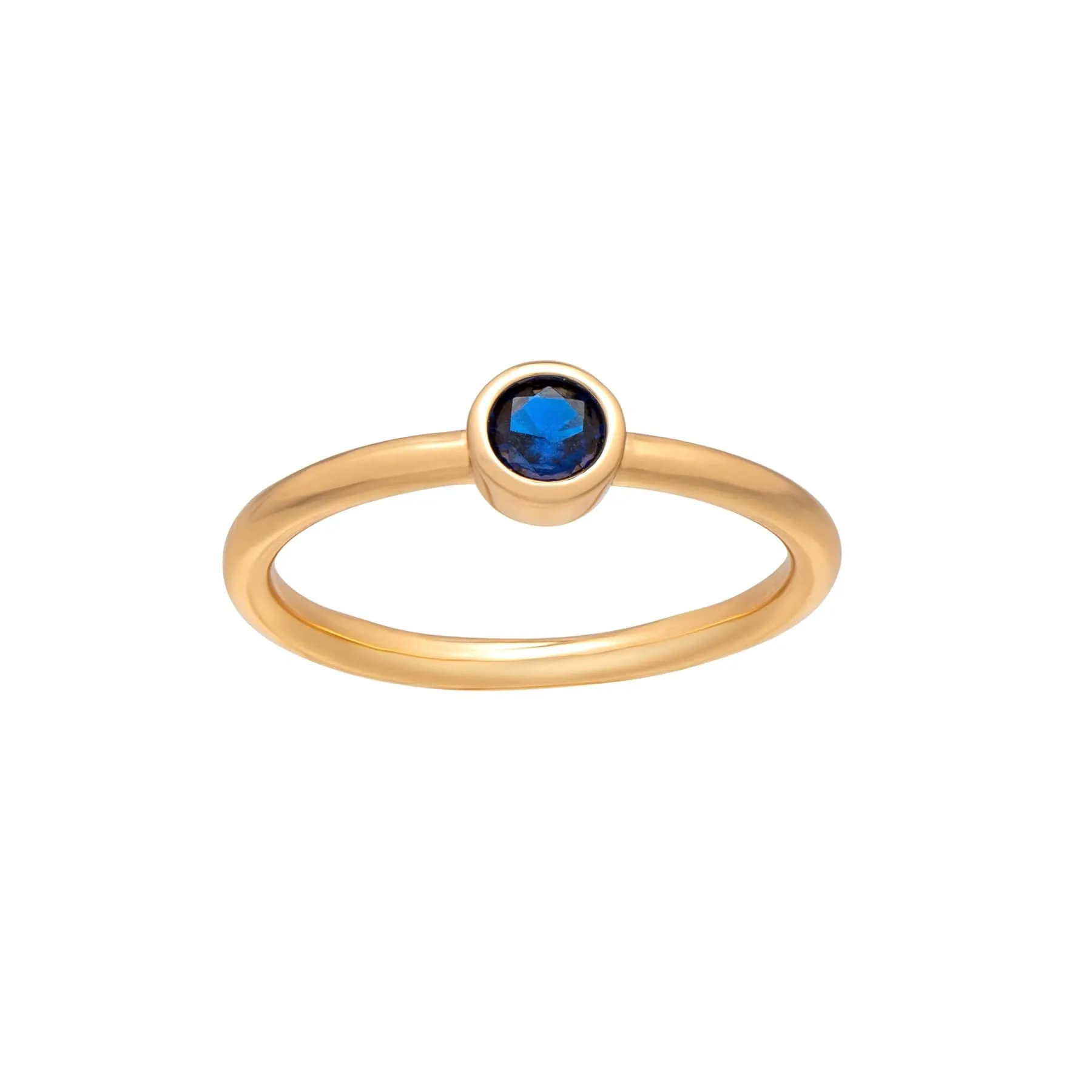 callura Goldtone CZ Birthstone Stackable Solitaire Ring – September Sapphire sold by Zulily