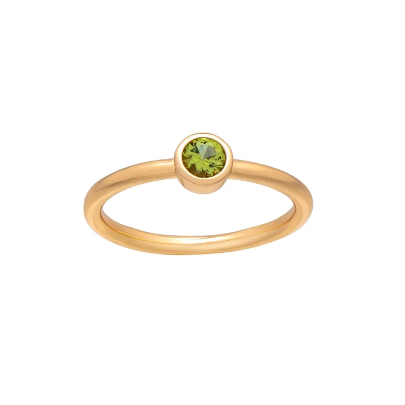 callura Goldtone CZ Birthstone Stackable Solitaire Ring – August Peridot sold by Zulily
