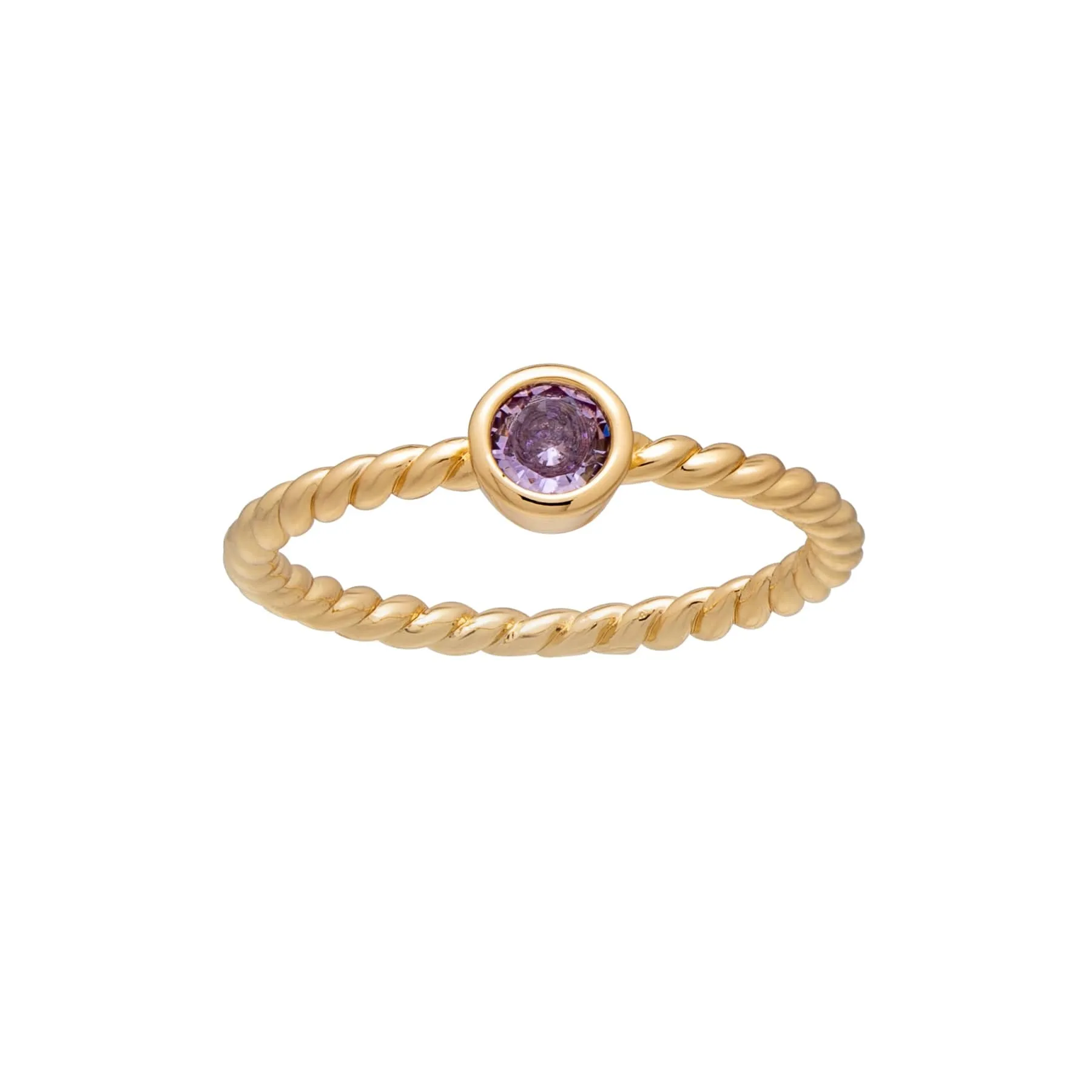 callura Goldtone Twisted CZ Birthstone Solitaire Ring – June Alexandrite sold by Zulily