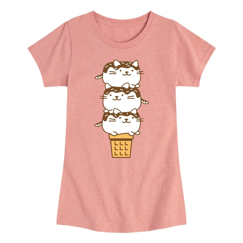 Instant Message - Kawaii Ice Cream Cone - Youth Girls Short Sleeve T-shirt sold by Zulily