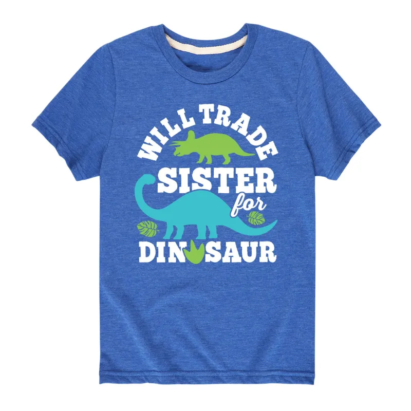 Instant Message - Trade Sister for Dinosaur - Youth Short Sleeve Graphic T-shirt sold by Zulily