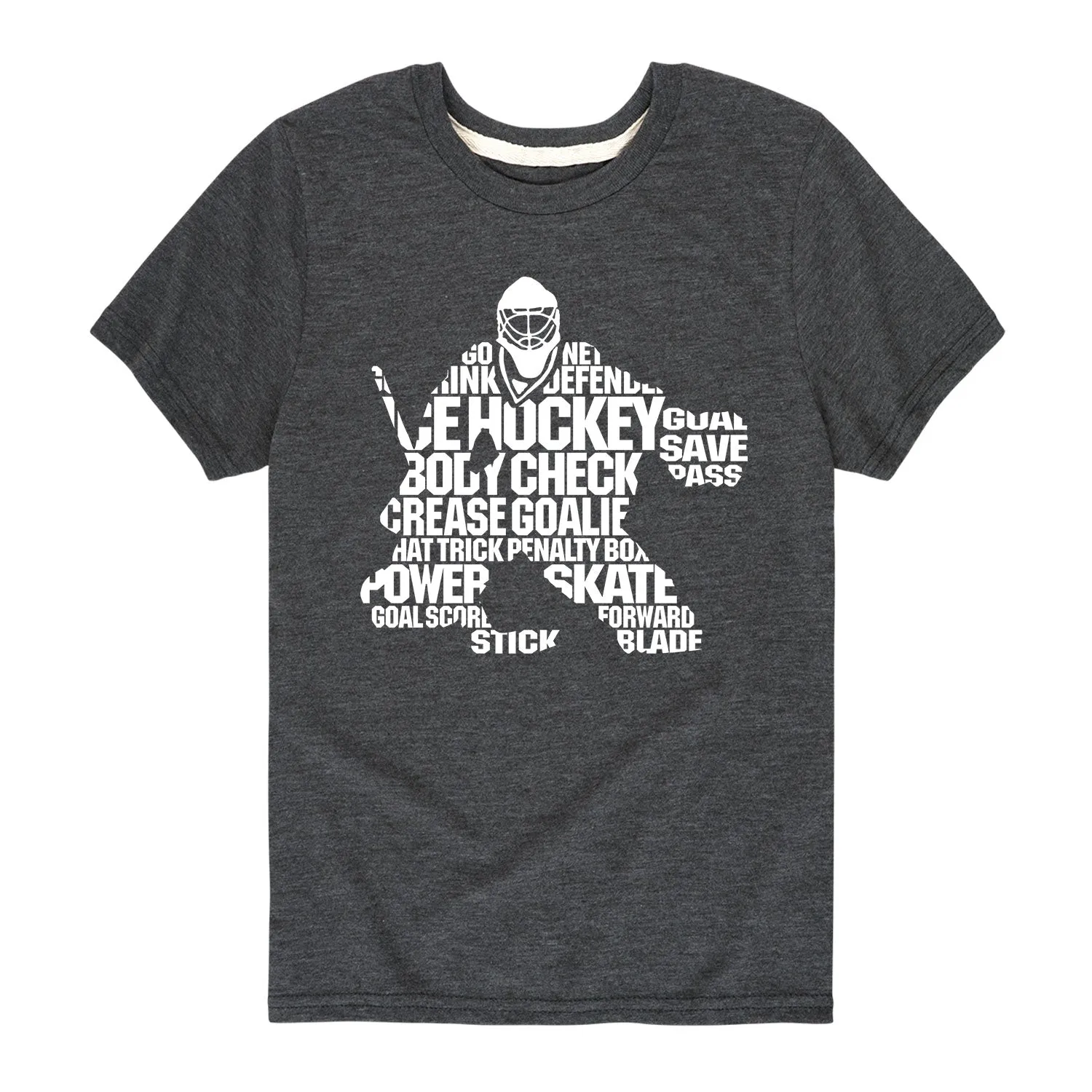 Instant Message - Hockey Words Silhouette - Youth Short Sleeve Graphic T-shirt sold by Zulily