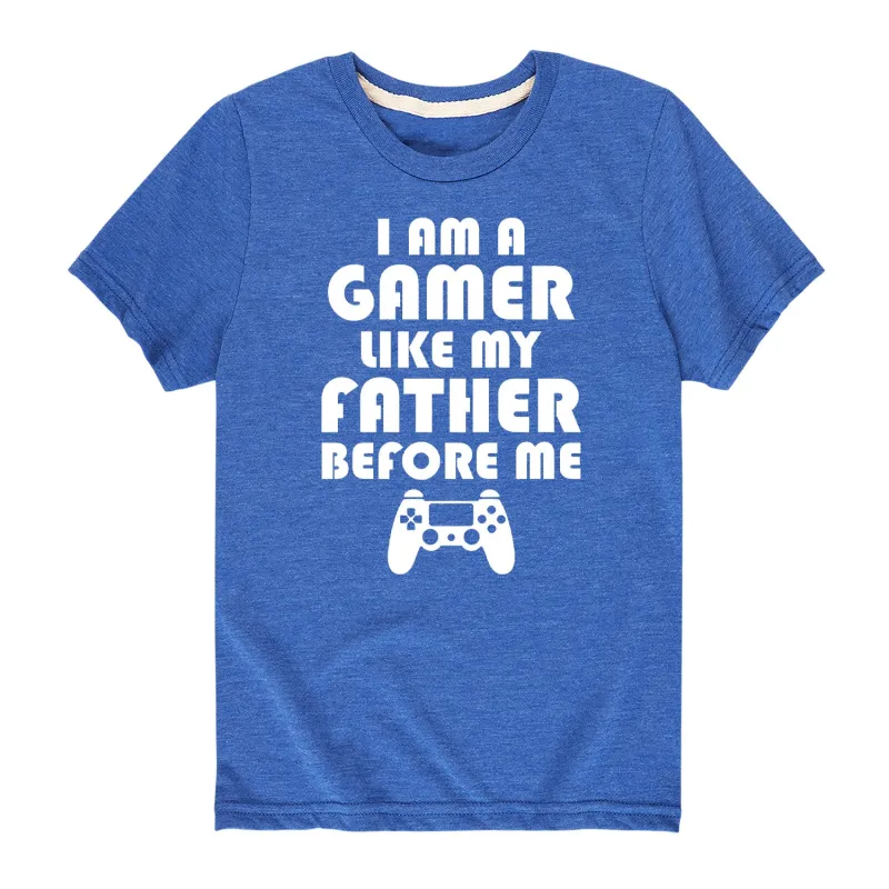 Instant Message - I Am A Gamer Like My Father - Youth Short Sleeve Graphic T-shirt sold by Zulily