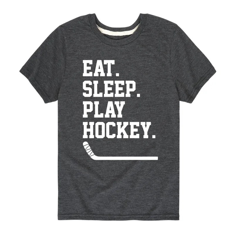Instant Message - Eat Sleep Play Hockey - Youth Short Sleeve Graphic T-shirt sold by Zulily