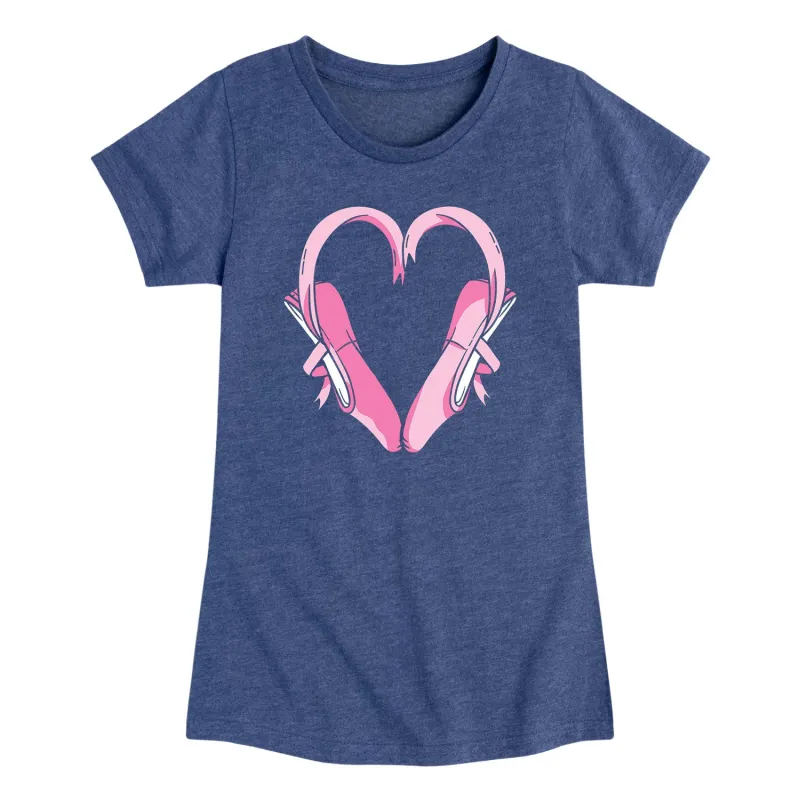 Instant Message - Ballet Slipper Heart - Youth Girls Short Sleeve T-shirt sold by Zulily