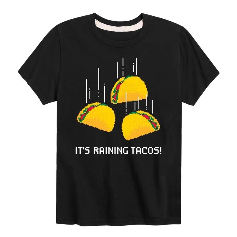 Instant Message - Its Raining Tacos - Youth Short Sleeve Graphic T-shirt made by Zulily