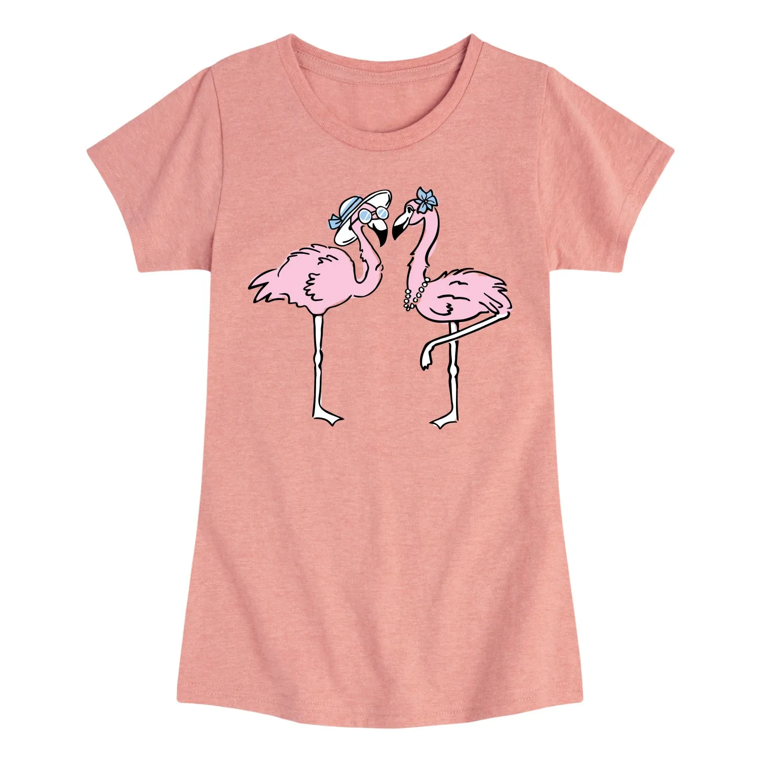 Instant Message - Girly Flamingos Illustration - Youth Girls Short Sleeve T-shirt sold by Zulily product image thumbnail 2