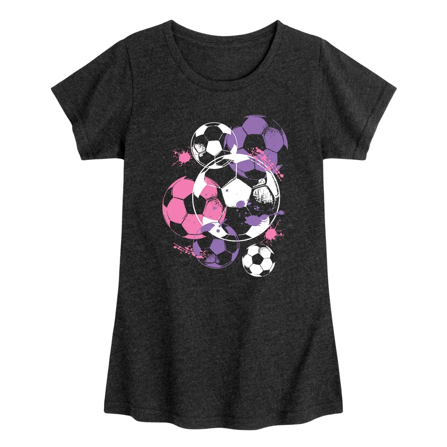 Instant Message - Soccerballs and Paint Girls - Youth Girls Short Sleeve T-shirt sold by Zulily
