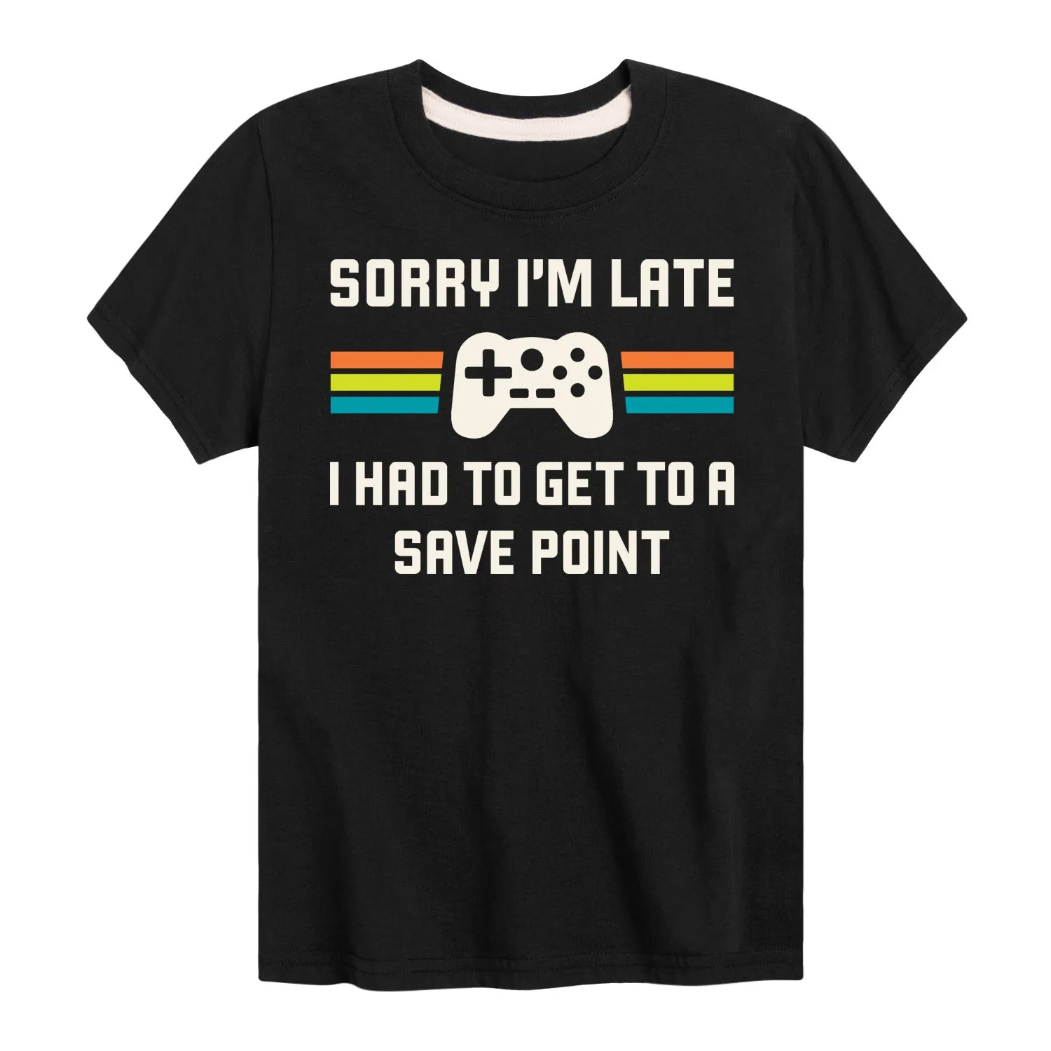 Instant Message - Sorry Im Late Save Point - Youth Short Sleeve Graphic T-shirt sold by Zulily