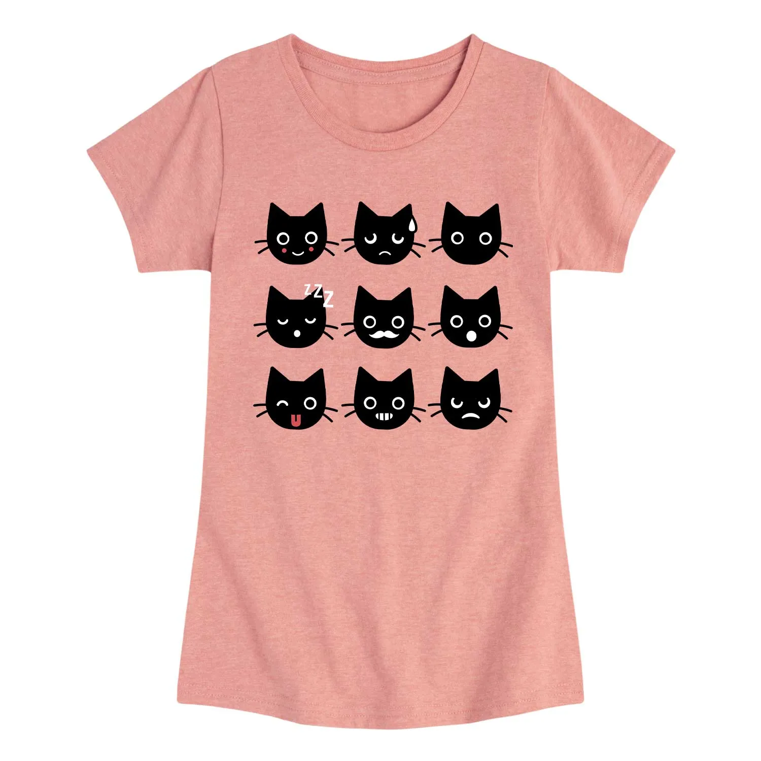Instant Message - Black Cat Emotions - Youth Girls Short Sleeve T-shirt sold by Zulily product image thumbnail 2