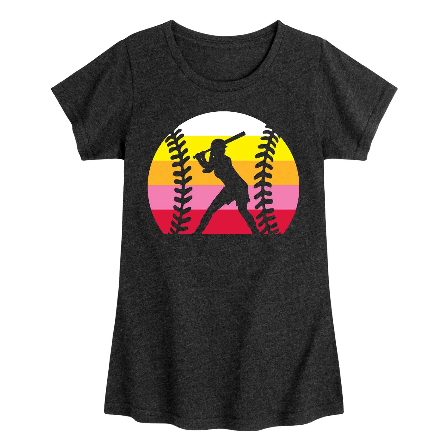 Instant Message - Retro Softball Player - Youth Girls Short Sleeve T-shirt sold by Zulily
