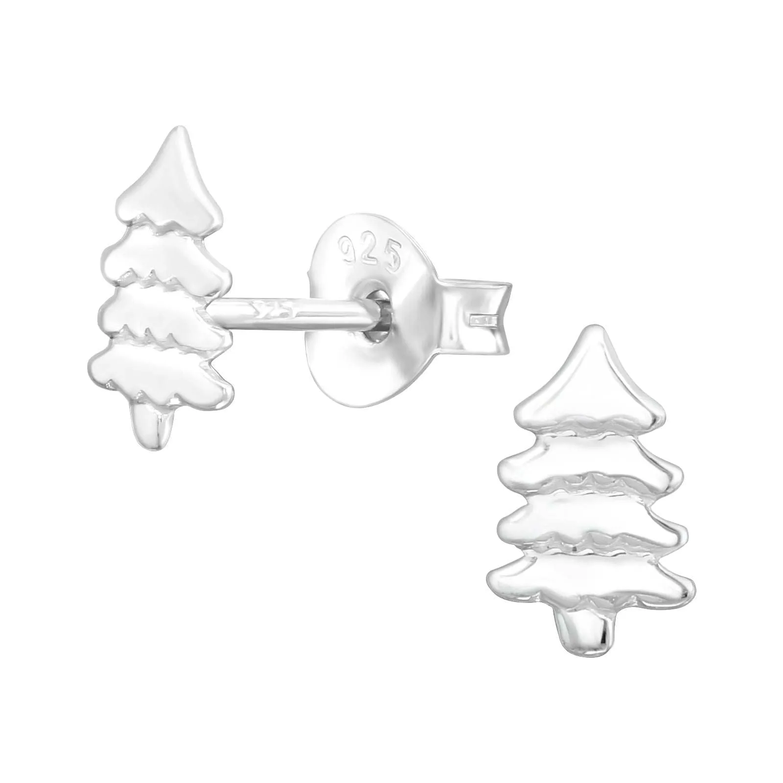 Ag Sterling Snowy Christmas Tree Dainty Stud Earrings sold by Zulily product image thumbnail 2