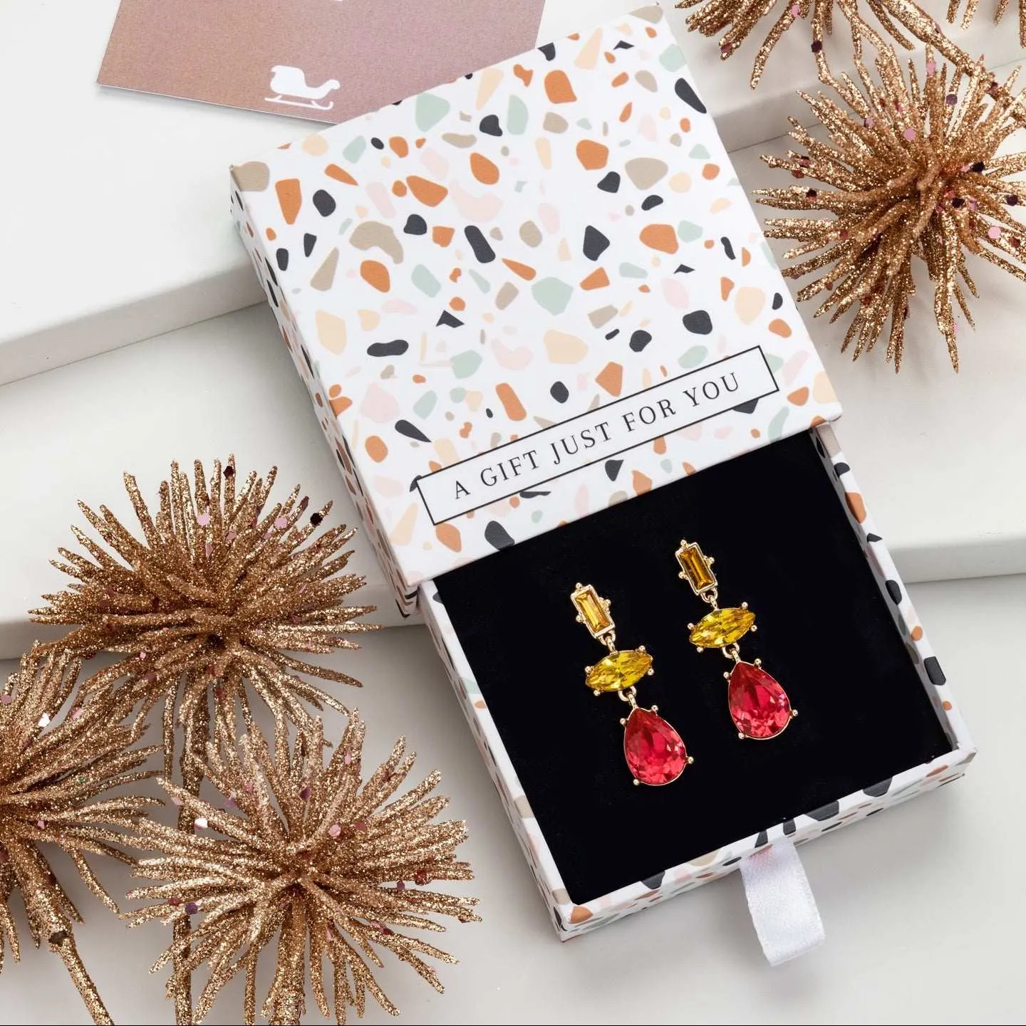 Don’t AsK Red & Yellow Crystal Teardrop Earrings sold by Zulily