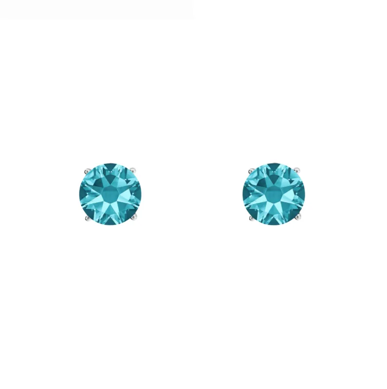 callura Timeless Stainless Steel & Cubic Zirconia Birthstone Solitaire Stud Earrings – March Aquamarine sold by Zulily