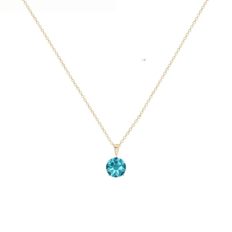 callura Timeless Stainless & Goldtone Cubic Zirconia Birthstone Solitaire Pendant Necklace – March Aquamarine sold by Zulily