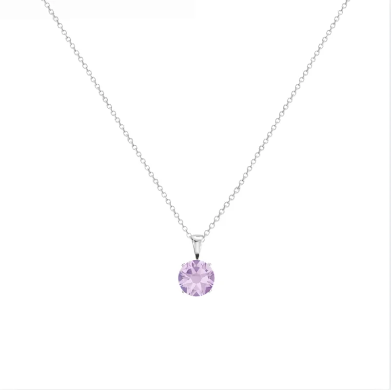 callura Timeless Silvertone Cubic Zirconia & Stainless Steel Birthstone Solitaire Pendant Necklace – June Alexandrite sold by Zulily