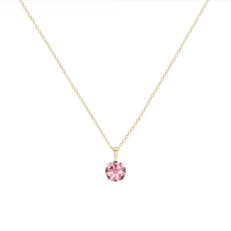 callura Timeless Stainless & Goldtone Cubic Zirconia Birthstone Solitaire Pendant Necklace – October Rose Opal sold by Zulily