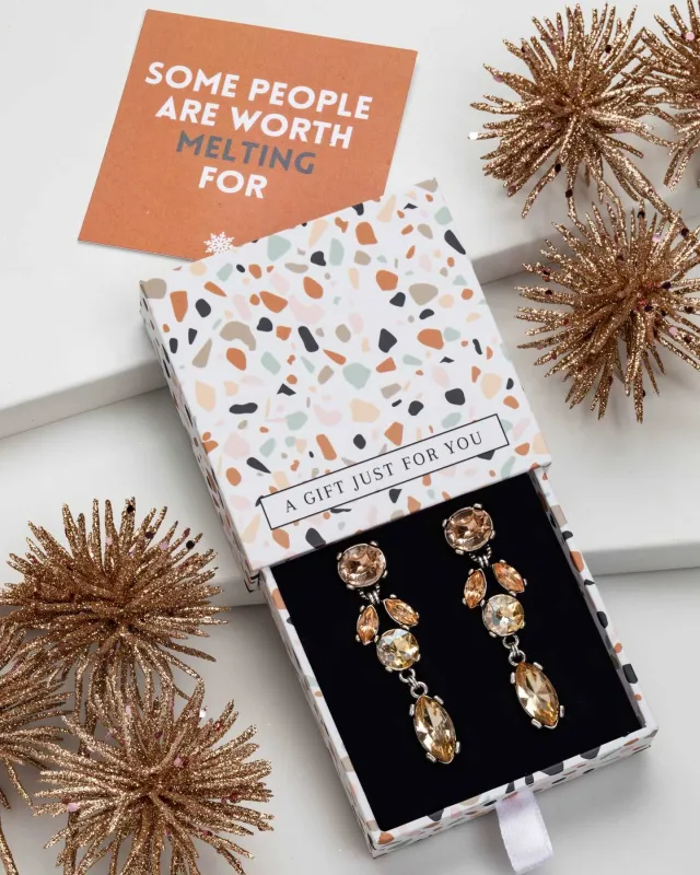 Don’t AsK Amber & Topaz Crystal Drop Earrings sold by Zulily