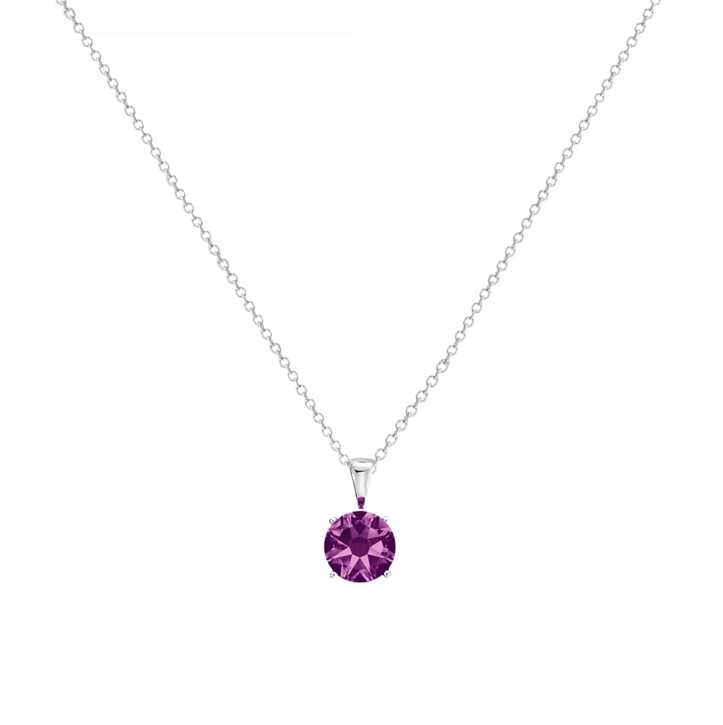 callura Timeless Silvertone Cubic Zirconia & Stainless Steel Birthstone Solitaire Pendant Necklace – February Amethyst sold by Zulily
