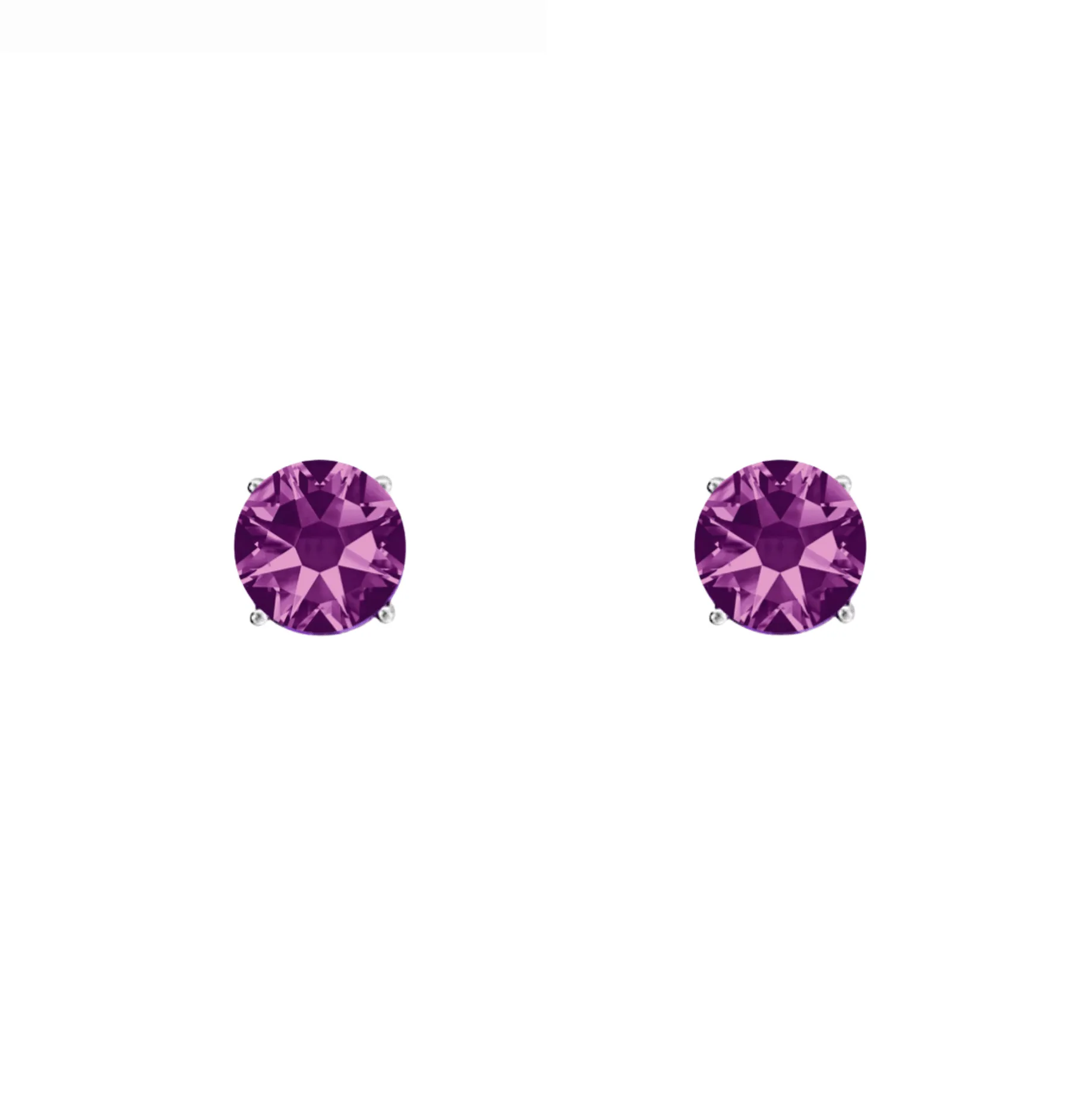 callura Timeless Stainless Steel & Cubic Zirconia Birthstone Solitaire Stud Earrings – February Amethyst sold by Zulily