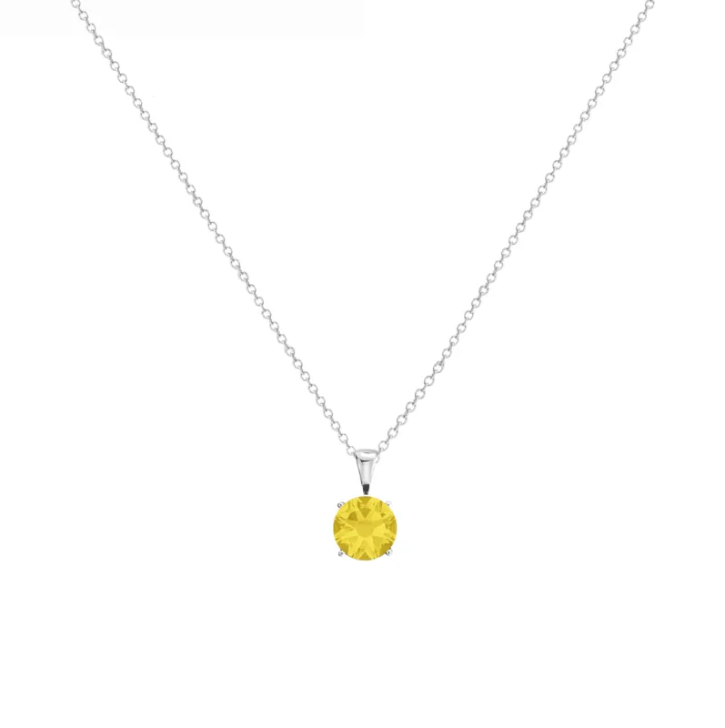 callura Timeless Silvertone Cubic Zirconia & Stainless Steel Birthstone Solitaire Pendant Necklace – November Topaz sold by Zulily