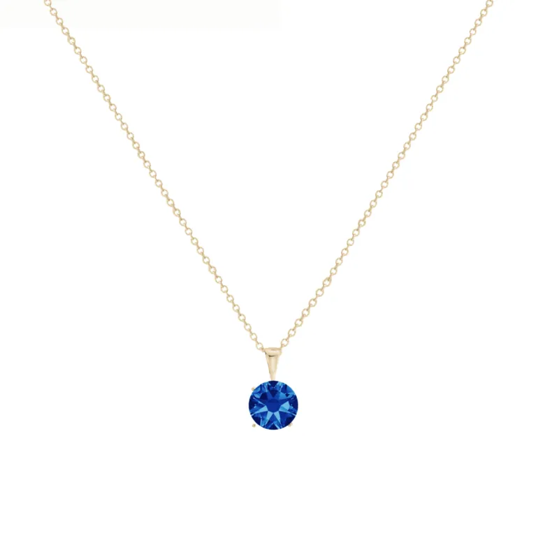 callura Timeless Stainless & Goldtone Cubic Zirconia Birthstone Solitaire Pendant Necklace – September Sapphire Blue sold by Zulily