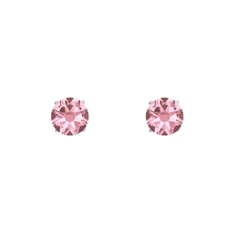 callura Timeless Stainless Steel & Cubic Zirconia Birthstone Solitaire Stud Earrings – October Rose Opal sold by Zulily