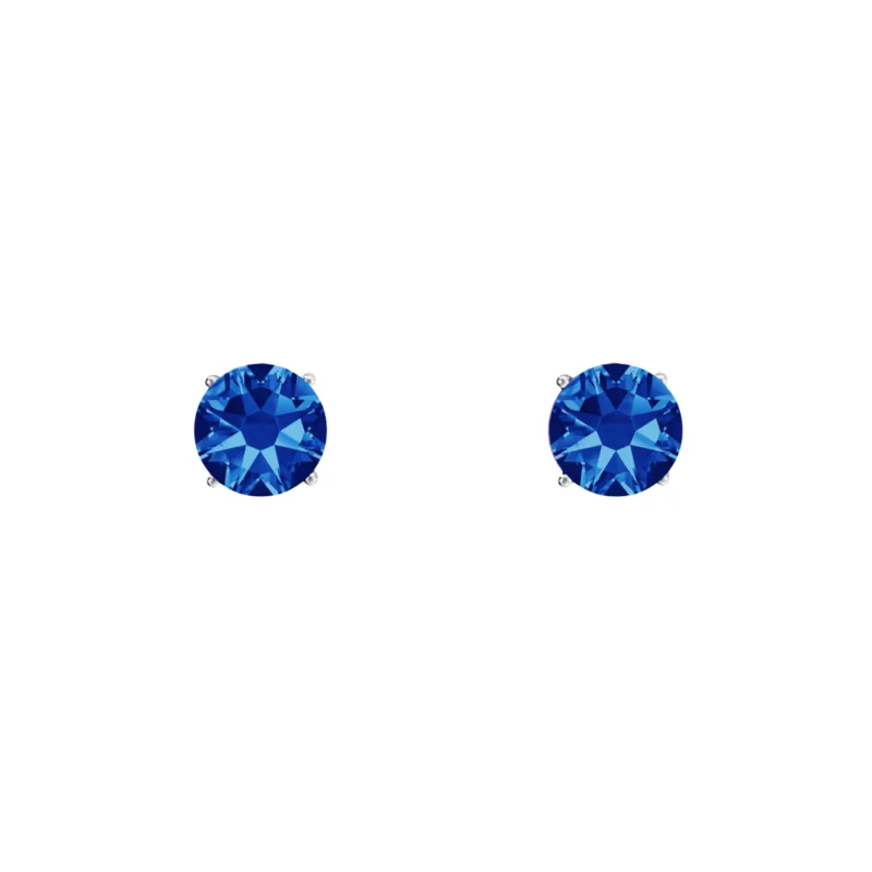 callura Timeless Stainless Steel & Cubic Zirconia Birthstone Solitaire Stud Earrings – September Sapphire Blue sold by Zulily