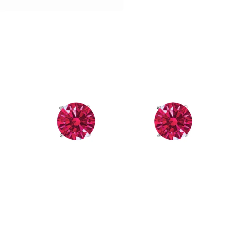 callura Timeless Stainless Steel & Cubic Zirconia Birthstone Solitaire Stud Earrings – July Ruby Red sold by Zulily