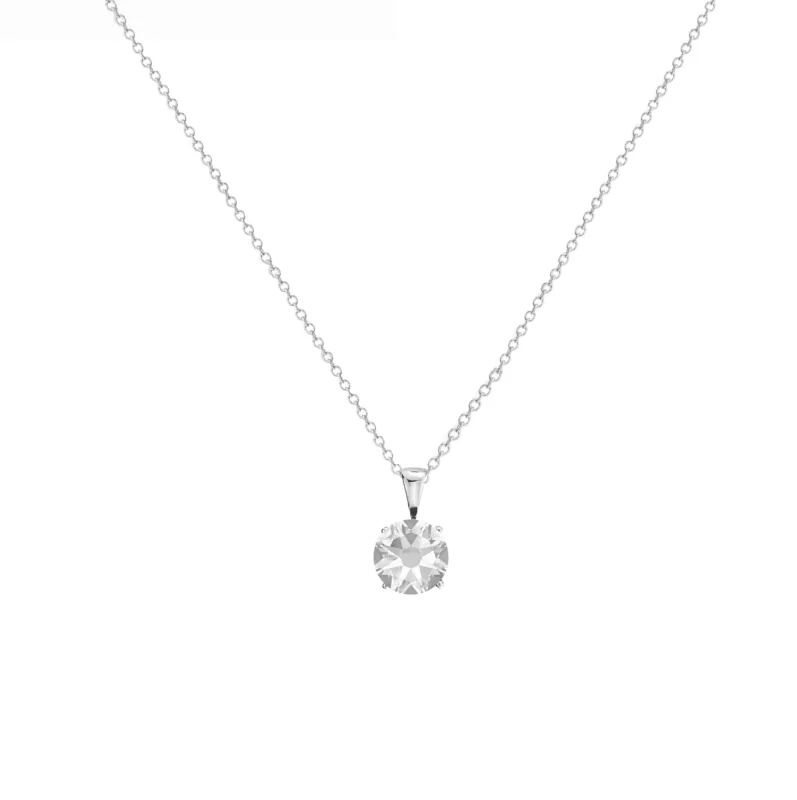 callura Timeless Silvertone Cubic Zirconia & Stainless Steel Birthstone Solitaire Pendant Necklace – April Clear Diamond sold by Zulily