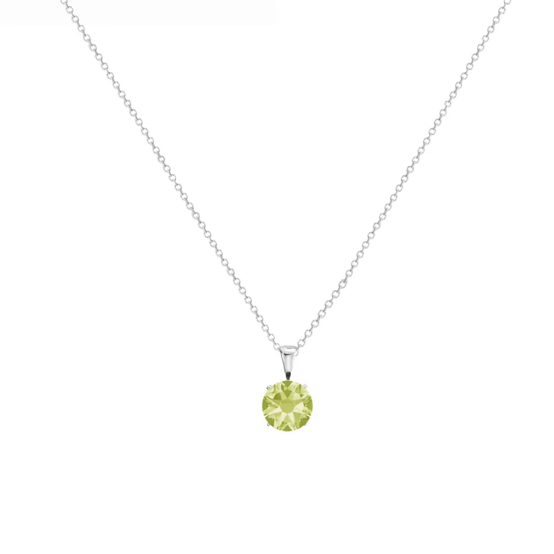 callura Timeless Silvertone Cubic Zirconia & Stainless Steel Birthstone Solitaire Pendant Necklace – August Peridot sold by Zulily