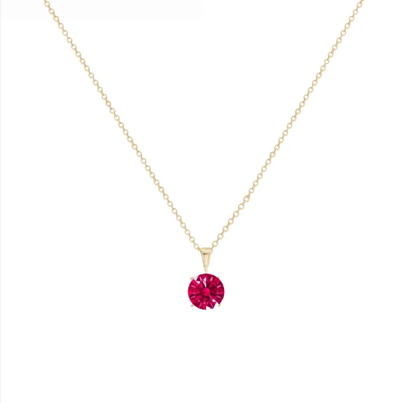 callura Timeless Stainless & Goldtone Cubic Zirconia Birthstone Solitaire Pendant Necklace – July Ruby Red sold by Zulily