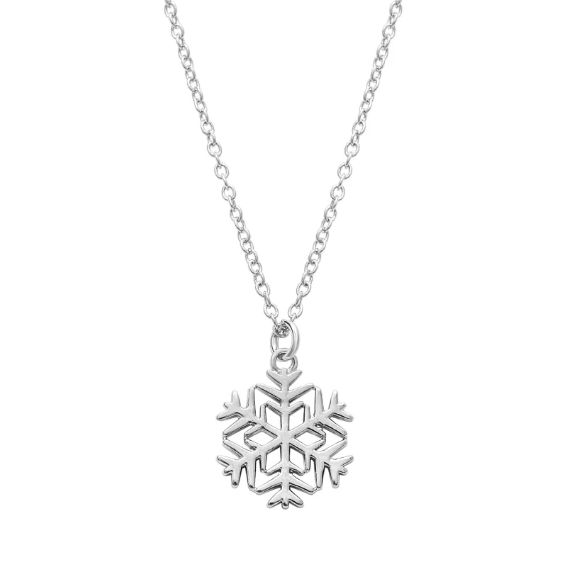 callura Snowflake Necklace Rhodium-Plated Stainless Steel sold by Zulily