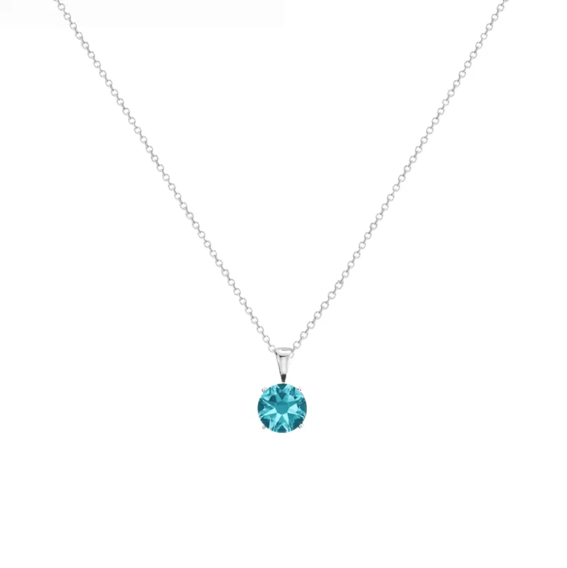 callura Timeless Silvertone Cubic Zirconia & Stainless Steel Birthstone Solitaire Pendant Necklace – March Aquamarine sold by Zulily
