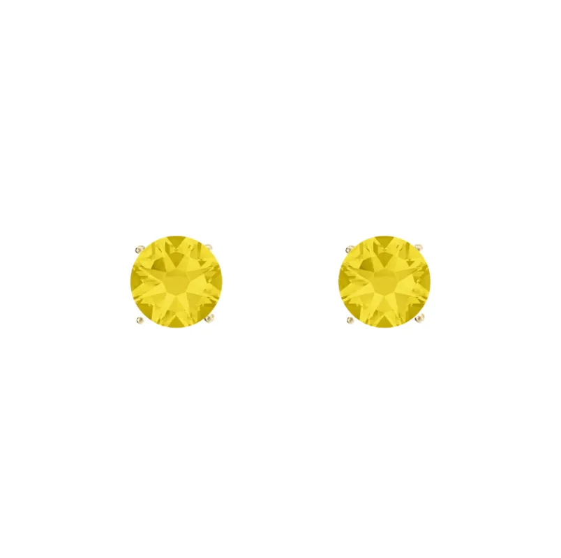 callura Timeless Goldtone Stainless Steel & Cubic Zirconia Birthstone Solitaire Stud Earrings – November Topaz sold by Zulily