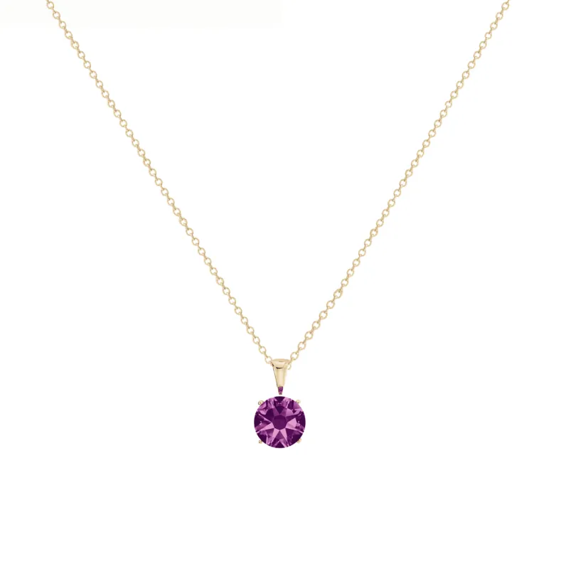 callura Timeless Stainless & Goldtone Cubic Zirconia Birthstone Solitaire Pendant Necklace – February Amethyst sold by Zulily