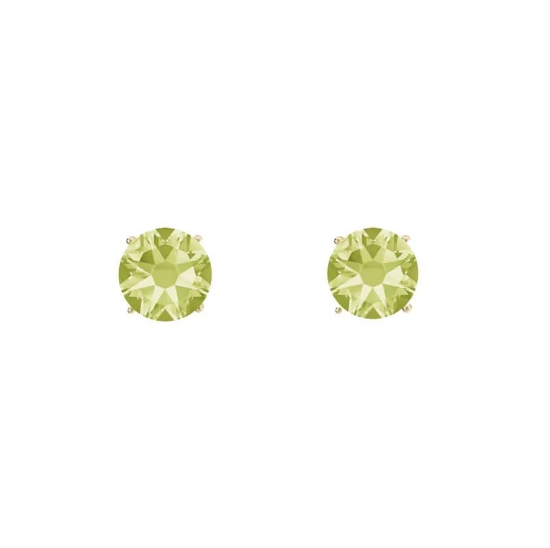 callura Timeless Goldtone Stainless Steel & Cubic Zirconia Birthstone Solitaire Stud Earrings – August Peridot sold by Zulily