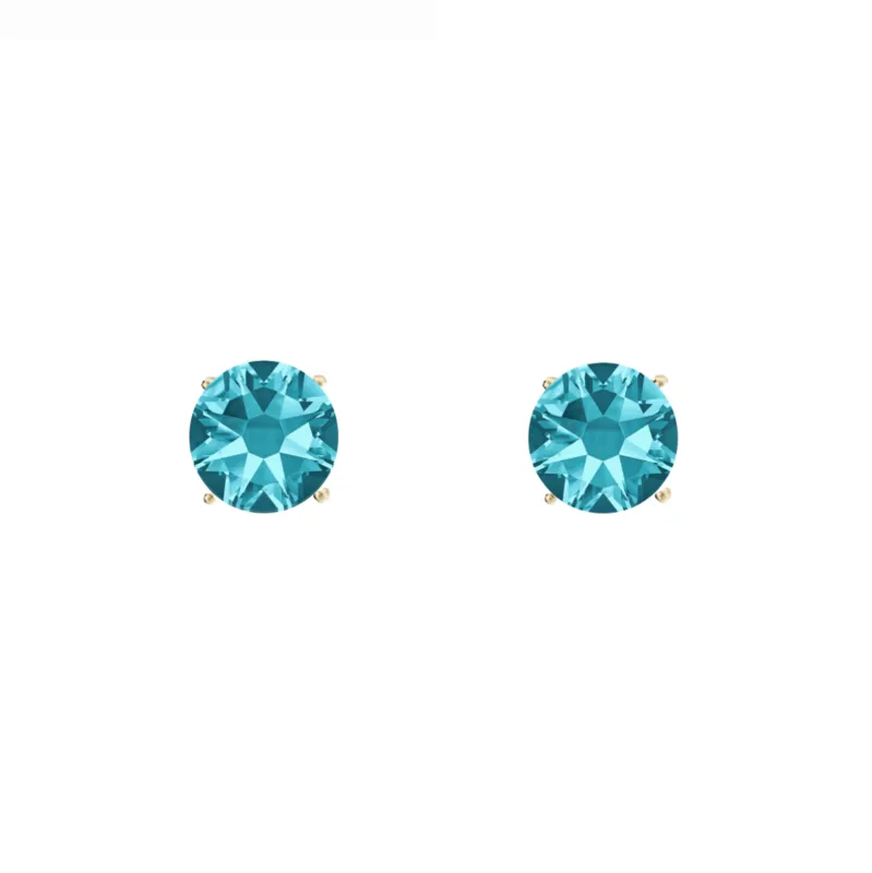 callura Timeless Goldtone Stainless Steel & Cubic Zirconia Birthstone Solitaire Stud Earrings – March Aquamarine sold by Zulily