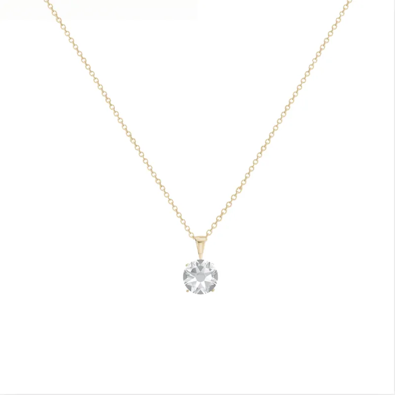 callura Timeless Stainless & Goldtone Cubic Zirconia Birthstone Solitaire Pendant Necklace – April Clear Diamond sold by Zulily