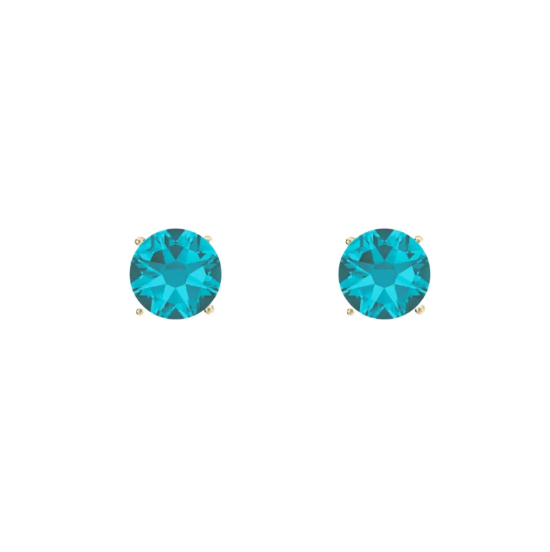 callura Timeless Goldtone Stainless Steel & Cubic Zirconia Birthstone Solitaire Stud Earrings – December Turquoise Blue sold by Zulily