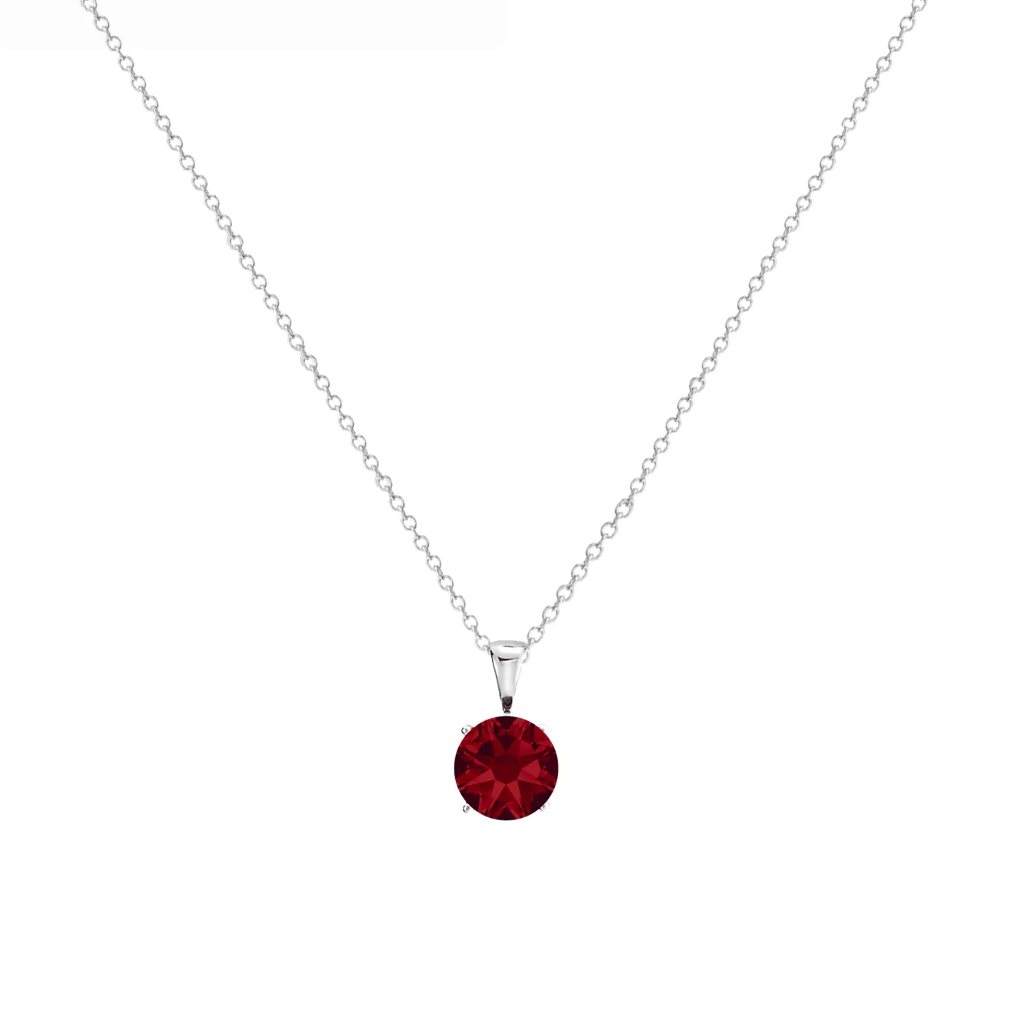 callura Timeless Silvertone Cubic Zirconia & Stainless Steel Birthstone Solitaire Pendant Necklace – January Garnet sold by Zulily