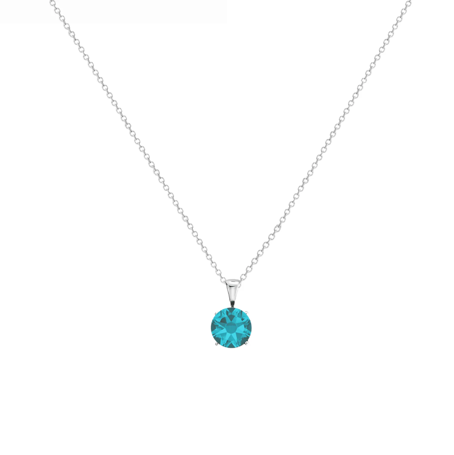 callura Timeless Silvertone Cubic Zirconia & Stainless Steel Birthstone Solitaire Pendant Necklace – December Turquoise Blue sold by Zulily