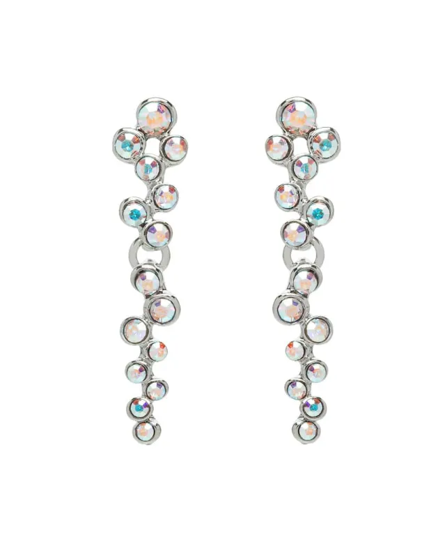 callura Silvertone Cluster Statement Drop Earrings with AB Swarovski Crystals sold by Zulily
