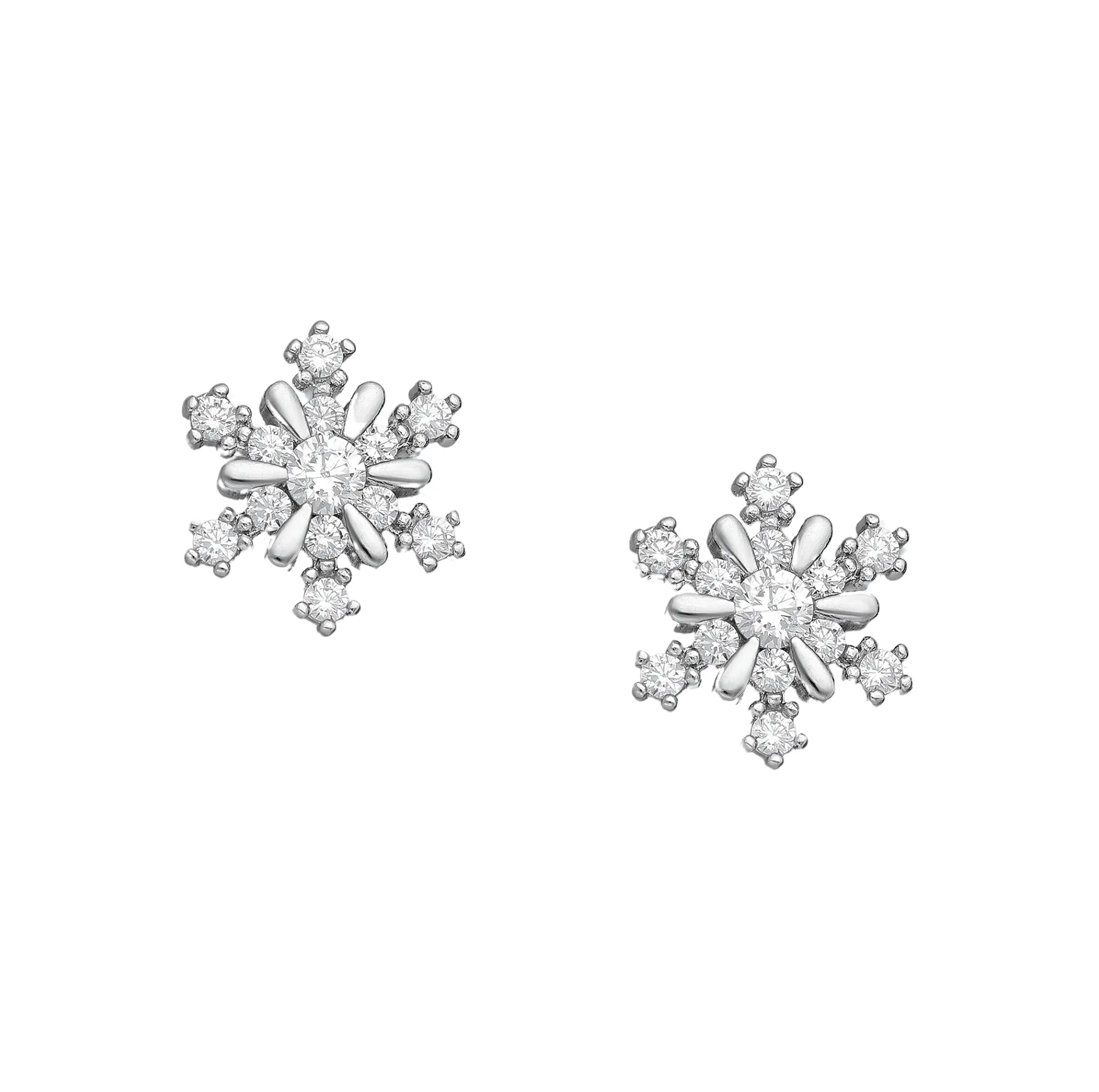Ag Sterling CZ Delicate Snowflake Stud Earrings sold by Zulily